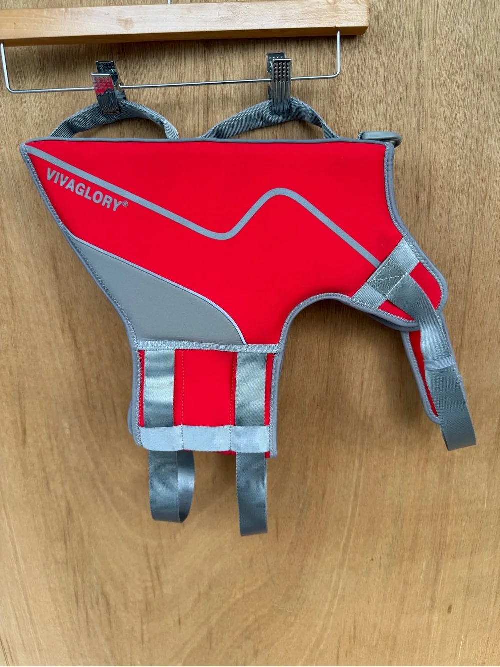 Vivaglory Large Dog Life Jacket Red Neoprene Sports Flotation Safety Vest L
